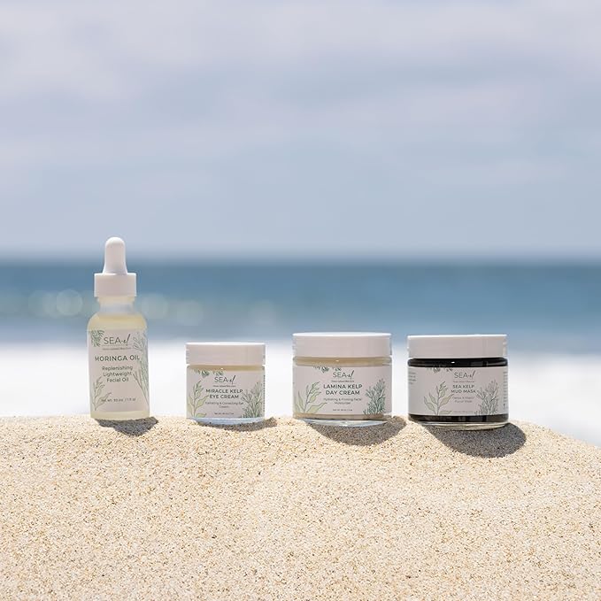 Sea-El Miracle Sea Kelp Eye Cream Hydrating & Correcting Yerba Mate Caffeine & Hyaluronic Acid for Dark Circles Bags & Puffiness - Daily Anti Aging Moisturizer for Women & Men, Vegan - 1 Oz