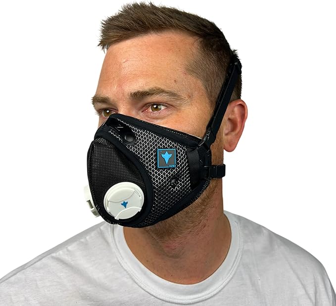 RZ Mask RZM3 - Patented Dust Mask w/ 99.8% Carbon Filtration, Anti Fogging, 360° Seal with 3 Straps, 50% Better Breathability