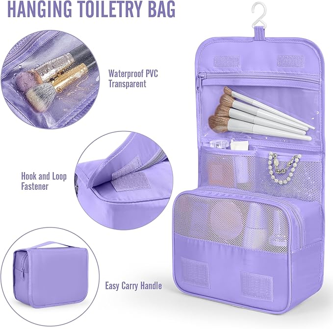 Veken 10 Set Packing Cubes for Travel Essential, Suitcase Organizer Bags in 4 Sizes, Carry-On Luggage Accessories with Large Laundry & Hanging Toiletry Bag, Must-Have for Airplane, Road Trip & Camping