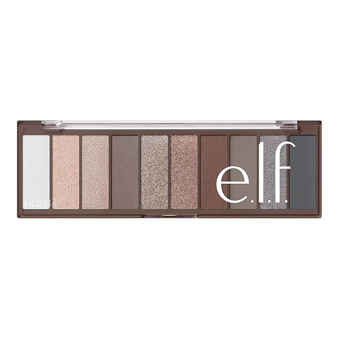e.l.f. Perfect 10 Eyeshadow Palette, Ten Ultra-pigmented Nude Shades, Blendable Formula, Vegan & Cruelty-free, Everyday Smoky (Packaging May Vary)