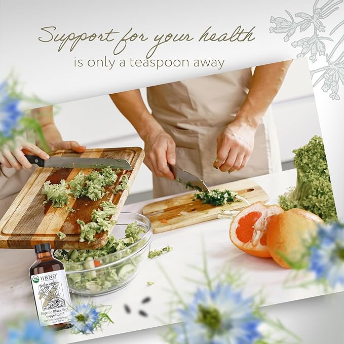 HBNO Organic Black Seed Oil - Huge 8oz (240ml) Glass Bottle Value Size - USDA Certified Organic Black Seed Oil, Cold Pressed for Face, Body, Lips, Shampoo & Conditioner