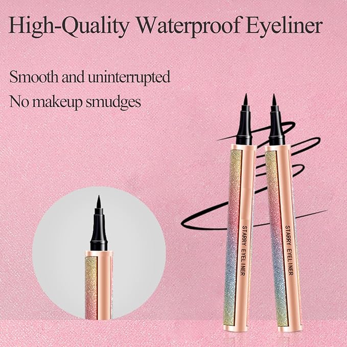 4D Silk Fiber Mascara set, Black Mascara and Eyeliner set, Long Lasting kit & Waterproof Black Eyeliner Pencil, No Clumping Lasting All Day