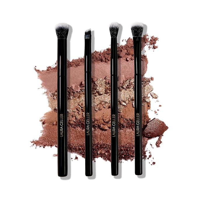 LAURA GELLER NEW YORK Shadow Skills Eyeshadow Professional Vegan Makeup Brush Set | Apply Eyeshadow & More - Pack of 4