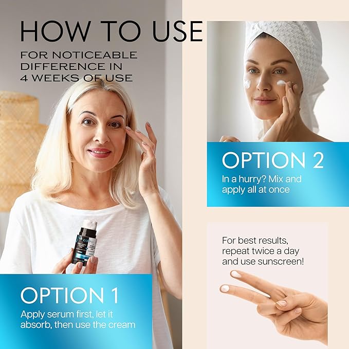 2 in 1 Retinol Moisturizer Cream, Tightening & Lifting Neck Cream, Advanced Anti-Aging Face Moisturizer, Reduces Fine Lines & Wrinkles for Neck & Face & Chest (60 ml/2 oz)