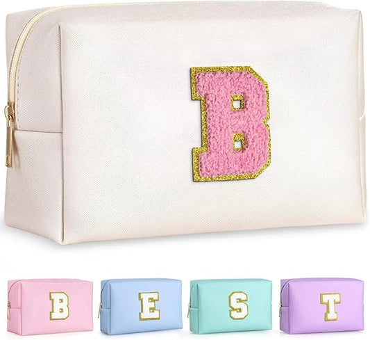 TOPEAST Travel Cosmetic Bags for Women - Travel Makeup Bag, Travel Toiletry Bag for Women White Small Makeup Bag Cosmetic Bag for Women Travel Essentials (Pearly White B)