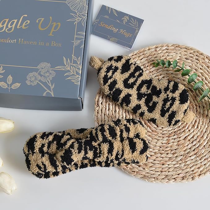 Care Package Get Well Soon Gift Baskets Self Care Gifts for Women Birthday Gift Basket for Her, Birthday Box Leopard Print Gifts for Women Mom Wife Daughter Sister Friends Leopard Brown