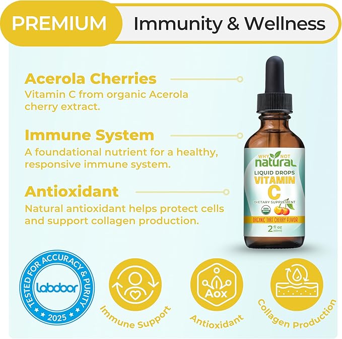 Why Not Natural Organic Liquid Vitamin C Drops Supplement