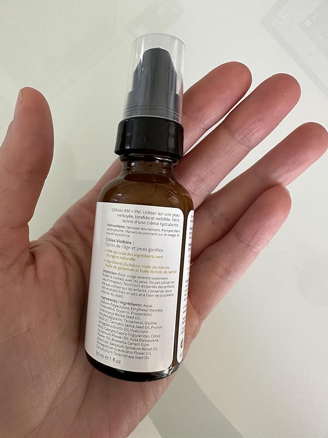 Face Serum Marula With Vegan Hyaluronic Acid, Visibly Targets Signs Of Aging, Fast Absorbing, Vegan, Cruelty Free, 100% Natural Skin Care, 1 fl.oz