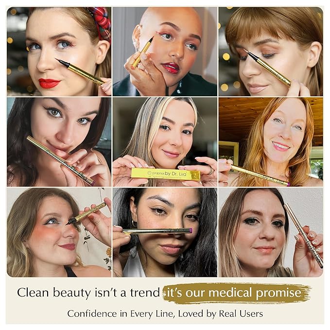 Waterproof Eyeliner - Smudge-Proof Liquid Eyeliner Pen with Precision Tip for Smooth, Long-Lasting Application - Vegan, Hypoallergenic & Gluten-Free Eye Liner - 5 Shades 2mL each Gift Set