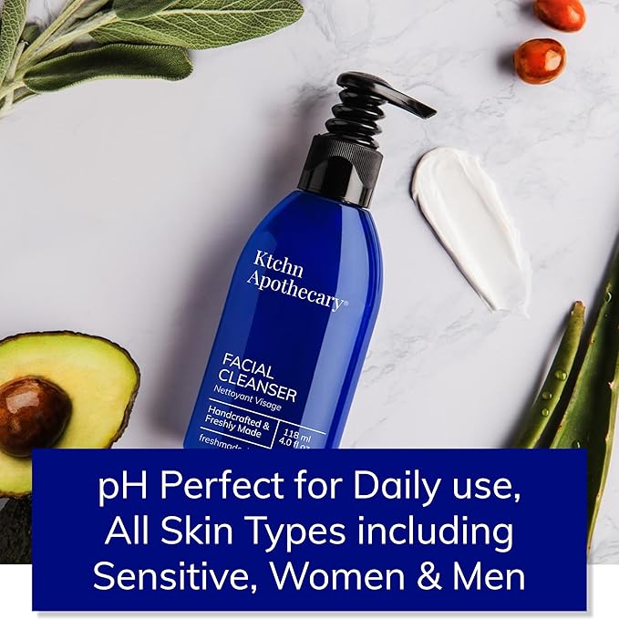 Ktchn Apothecary Natural Hydrating Foaming Facial Cleanser | NonDrying Cream-to-Foam Face Wash | High-Performing yet Gentle | Softer, Smoother Glowing Skin | Fragrance-Free for Sensitive Skin