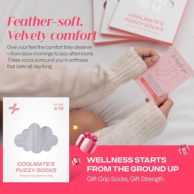 CoolMate GLOBAL Fuzzy Socks for Women Gift Box, Cozy, Soft, Comfy & Cloud-Like Socks, Plush, Durable for Spa, Home