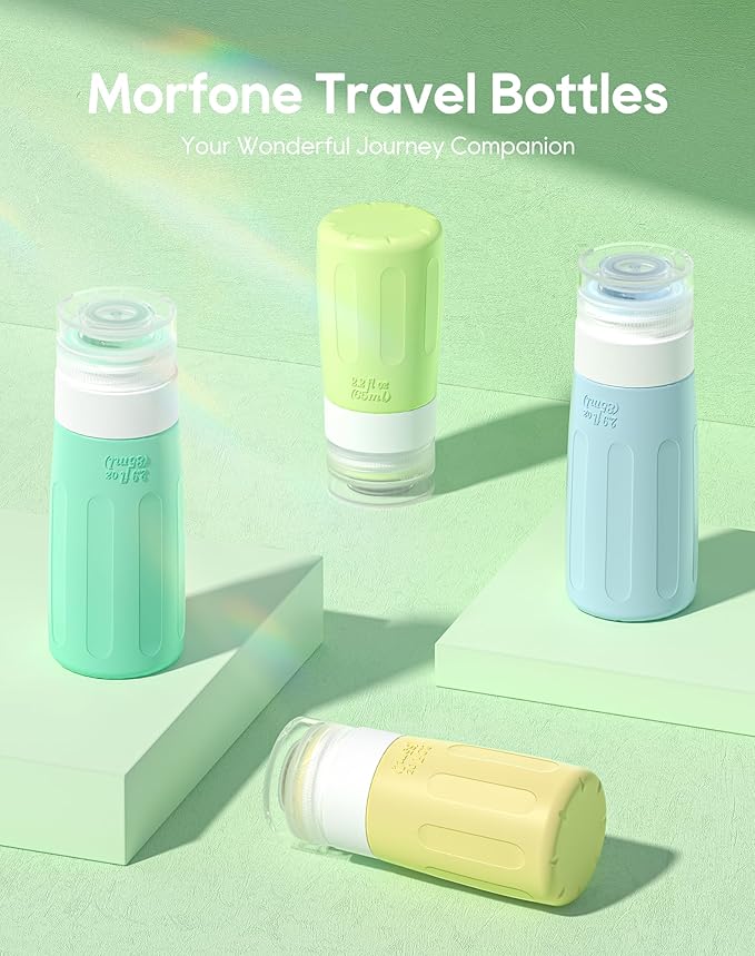 Morfone 16 Pack Travel Bottles Set for Toiletries, TSA Approved Travel Containers Leak Proof Silicone Squeezable Travel Accessories 2oz 3oz for Shampoo Conditioner Lotion Body Wash (BPA Free)