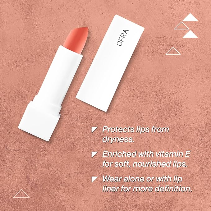 Ofra Peach Glow | Long Lasting & Extremely Pigmented Lipstick | Moisturizing Formula for Smooth, Hydrated Lips | Bold, Vibrant Color with All-Day Wear | 4.5g 0.16oz