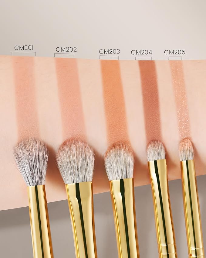 Desert Oak Series SweepPack Lid Master - Arctic Fox & Goat Hair Blend for Effortless Eyeshadow Packing, Luxury Bubinga Handle (CM 202)