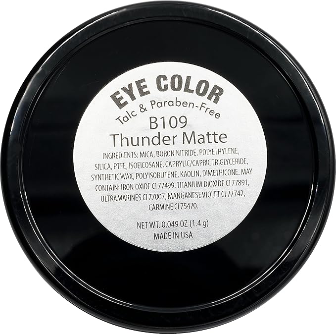 Thunder Matte Dark Grey Blue Gray Pressed Powder Single Vegan Eyeshadow; Talc, Paraben & Cruelty Free