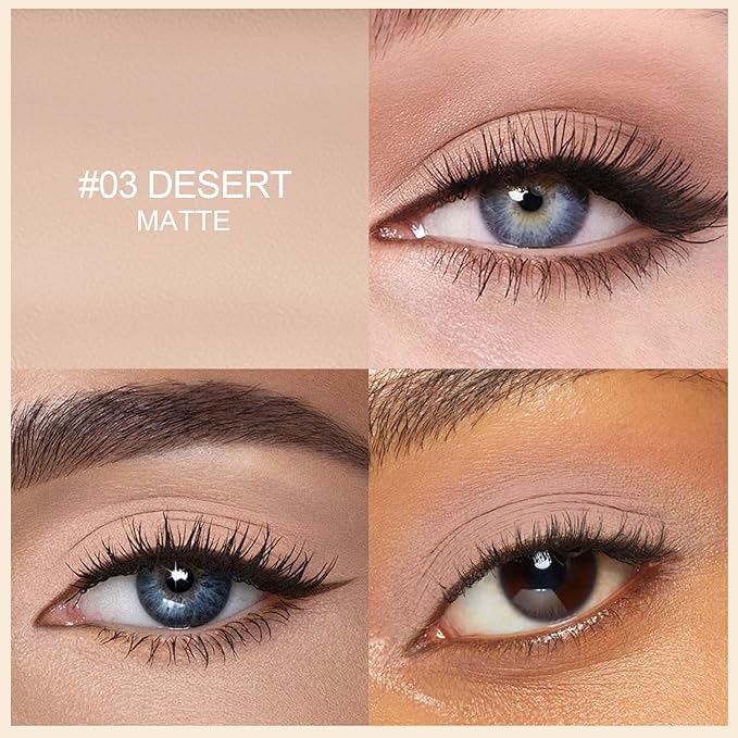 Erinde Waterproof Eyeshadow Stick, Cream Eye Shadow Stick, Long-Lasting, Crease-Proof, Cream to Powder Buildable & Blendable Eye Shadow Pencils Crayon, Vegan & Cruelty-Free, 03 Desert