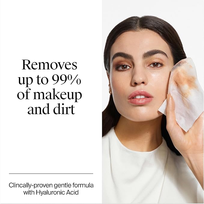 Neutrogena Hydro Boost Ultra-Soft Micellar Cleansing Wipes with Hyaluronic Acid, Hydrating Makeup Remover Wipes Remove Dirt & Waterproof Makeup, Hypoallergenic, Plant-Based Cloth, 2 x 25 ct