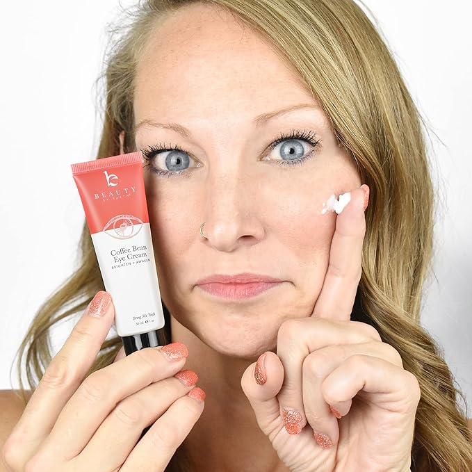 Beauty by Earth Caffeine Eye Cream for Puffiness & Bags Under Eyes - USA Made with Natural & Organic Ingredients, Under Eye Cream for Dark Circles with Glycerin & Vitamin E, Brightens & Refreshes