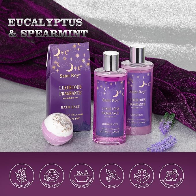 Mother's Day Gift for Mom Spa Gifts for Women, 10pcs Self Care Kit Lavender Scented, Birthday Gifts Skin Care Set Gift Basket Beauty kits Care package