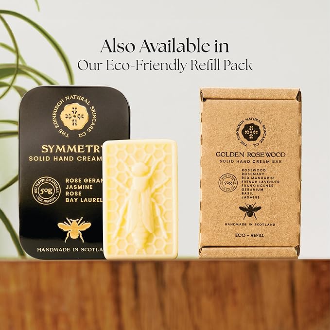 Moisturising Solid Hand Cream Bars | For Dry & Sensitive Hands | Symmetry Scent | Natural Hand Cream | No Sticky Residue | Luxury Gift | Cruelty Free | Edinburgh Skincare