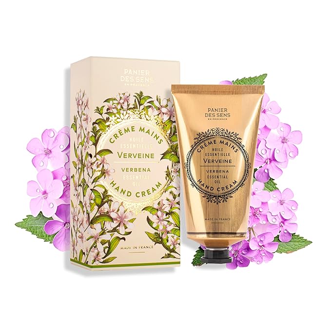 Panier des Sens - Hand Cream for Dry Cracked Hands - Verbena Hand Lotion with Shea Butter & Olive Oil - Vitamin E Skin Moisturizer with 97% Natural Ingredients - Made in France, 2.5 fl oz