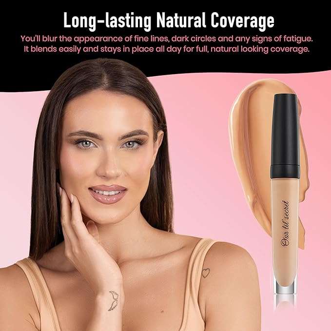 Frankie Rose Cosmetics Our Lil’ Secret Concealer - Full, Long Lasting Coverage for Dark Circles and Fine Lines - Easy to Blend - Soft, Smooth Complexion - Neutral