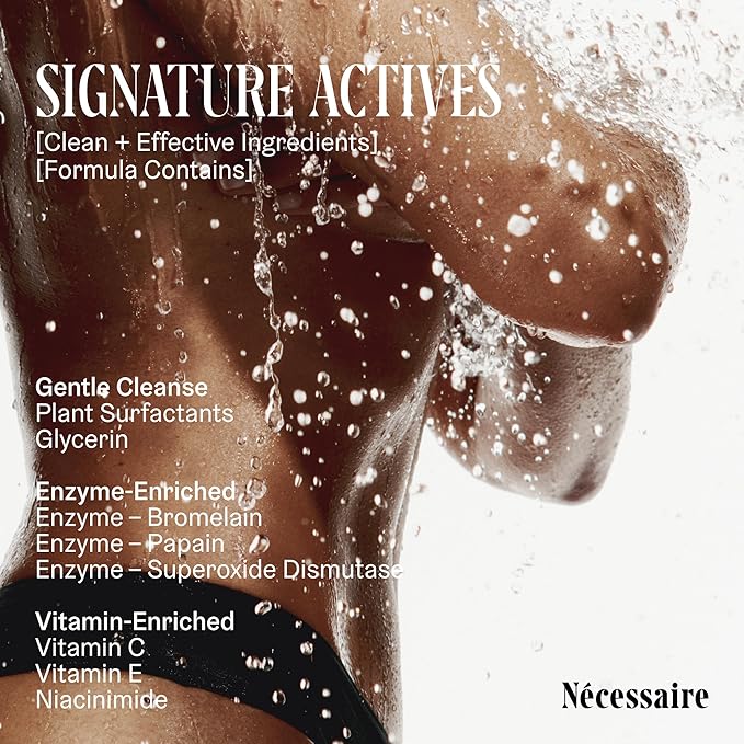 Nécessaire The Body Wash Olibanum. Natural Body Wash for Women + Men. Radiance Cleanse. Multi-Enzyme Gel Cleanser for Dull Skin. Notes of Vanilla, Fig Leaf, and Cassis Buds. 16.9 Fl Oz.