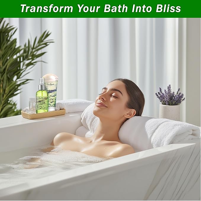 Bath Spa Gift Sets - Luxury Basket With Green Tea & Lemongrass - Spa Kit Includes Wash, Bubble Bath, Lotion, Bath Salts, Body Scrub, Body Spray, Shower Puff, Bathbombs, Soap and Towel