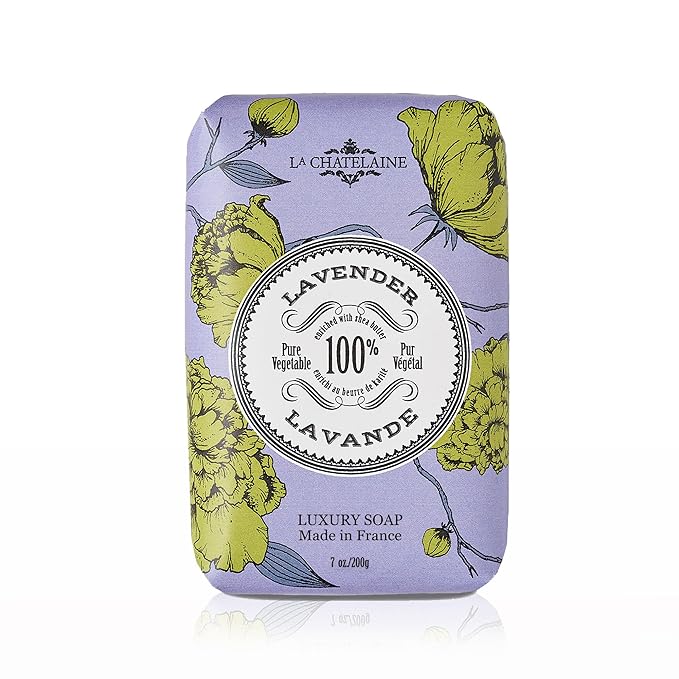 La Chatelaine Luxury French Bar Soap | Natural Shea Butter Formula (Lavender, 7 oz)