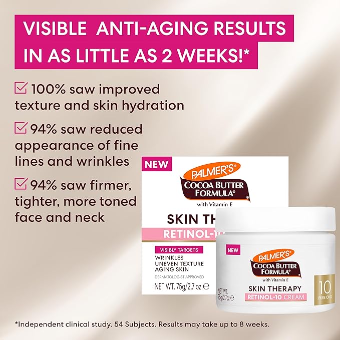 Palmer's Cocoa Butter Formula Face Cream, Skin Therapy Retinol-10 Moisturizer, 2.7 Oz, Vitamin E & Hyaluronic Acid, Helps Reduce Fine Lines & Uneven Skin Tone, 48Hr Moisture, Dermatologist Approved