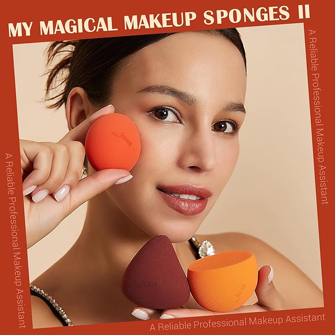 Jessup Makeup Sponge Set, 3pcs Make up Sponges for Face Soft Beauty Sponges Foundation Sponge Makeup Blender Concealer Sponge, SP013