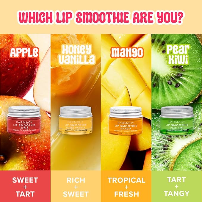 Farmacy Peptide Lip Smoothie - Hydrating Lip Balm with Vitamin C to Visibly Plump & Smooth Lines - Nourishing Treatment with a High-Gloss Finish - Apple (10g)