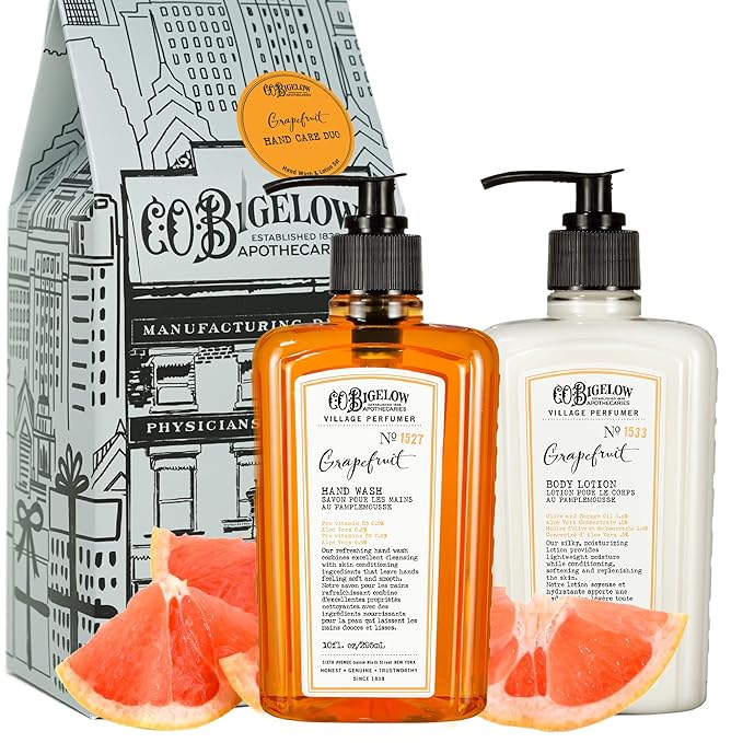 C.O. Bigelow Grapefruit Apothecary Duo Hand Care Gift Set, Hand Wash & Body Lotion, Liquid Soap & Moisturizing Lotion, Set of 2, 10 Fl Oz