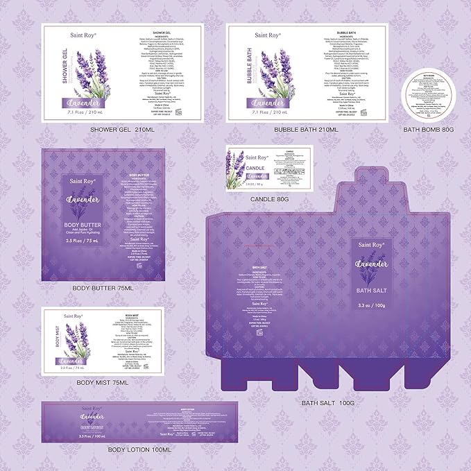 Mother's Day Gift for Mom Spa Gift Baskets for Women Bath lavender gifts spa gift set Basket For Women & Men, Luxury Self Care Home Spa Kit Lavender Bath Gift Basket 20Pcs Bath Gift Set