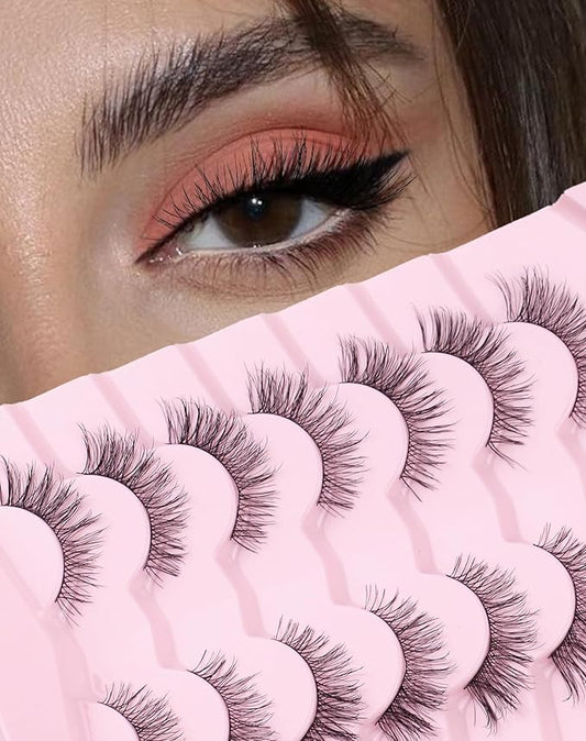 Onlyall Wispy Lashes Natural Flared False Eyelashes Fake Lashes T27