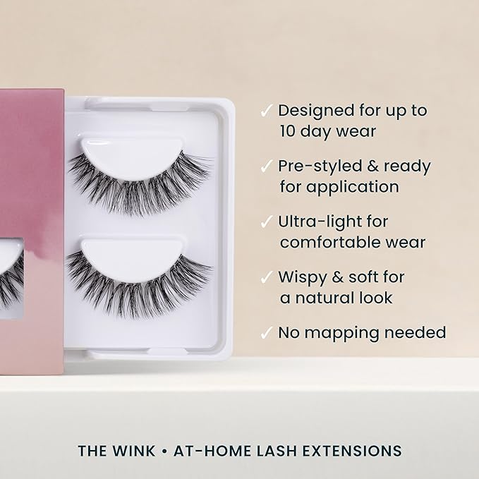 FlutterHabit The Wink Lashes, 2 Sets of Lashes, DIY Wispy Doll Eyed Lash Extensions, Up to 10 Day Lash Wear, Salon Quality Cluster Eyelashes for a Natural Look, No Glue Included