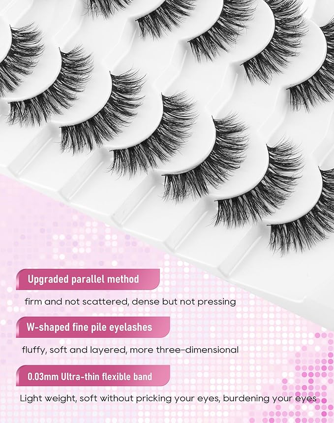 Frihappy False Eyelashes Cat Eye Lashes Natural Fake Lashes 7 Pairs FRH-289