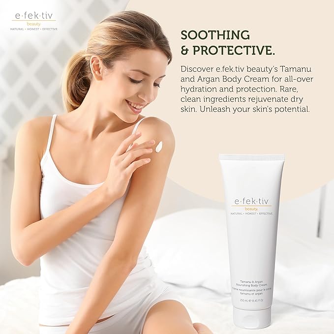 Tamanu and Argan Nourishing Body Cream - Deep Hydrating Moisturizer - Rejuvenates Dry and Dehydrated Skin - Vegan - Sulfate-free - Unisex - 8.45 oz