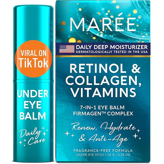 MAREE Under Eye Balm Stick with Retinol & Ceramide Complex - Facial Moisturizer for Dark Circles & Wrinkles - Under Eye Brightener Stick, Anti Wrinkle Hydrating Face Skincare