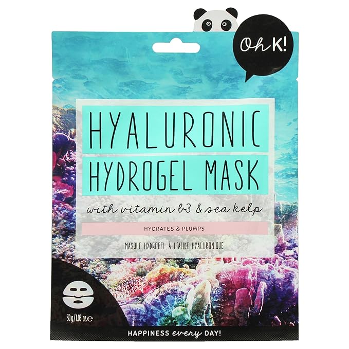 Oh K! Hydrogel Mask - Moisturizing Face Mask Sheet - Hydrating Face Sheets - Rich in Hyaluronic Acid, Niacinamide - Korean Skincare - 1 Pc