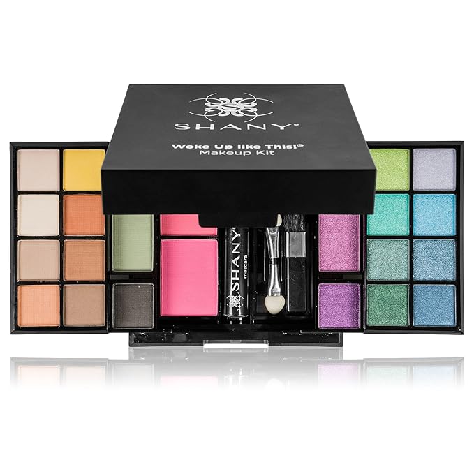 SHANY 'Woke Up Like This' Makeup Kit - Eye Shadows, Blushes, Mascara, and Applicators (Pack of 2)