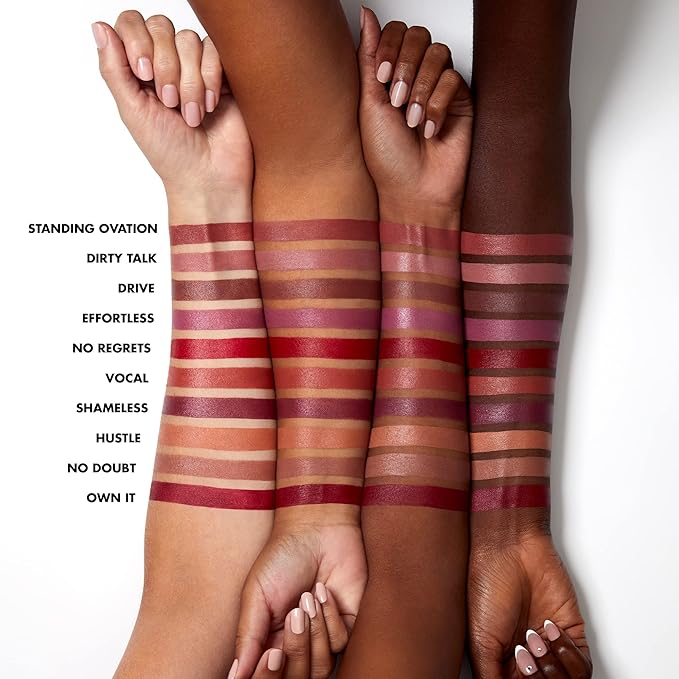 e.l.f. O Face Satin Lipstick, Richly Pigmented, Nourishing & Long-Lasting Creamy Lipstick, Infused With Jojoba, Vegan & Cruelty-Free, Dirty Talk