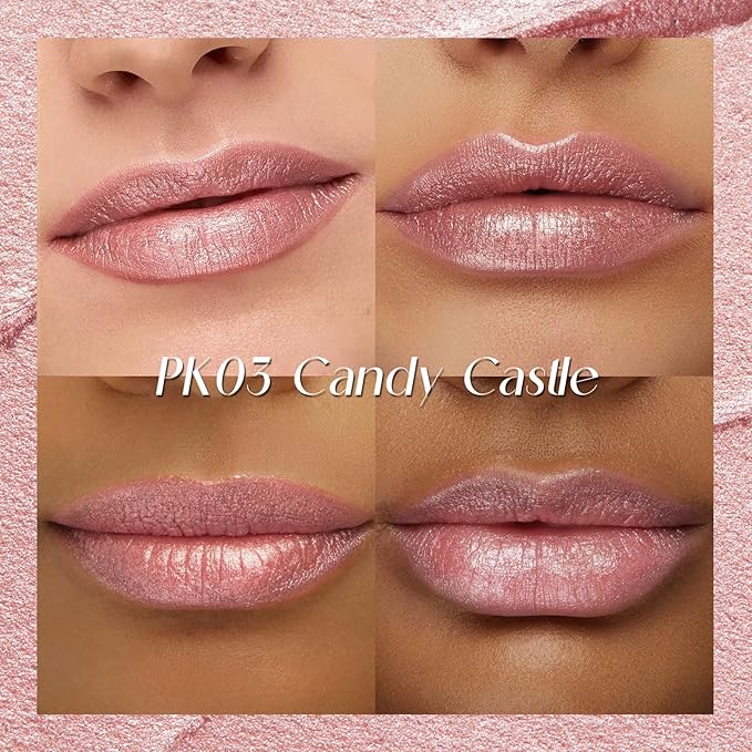 FOCALLURE Metallic Liquid Lipstick,Non Stick Cup Lip Gloss,High Impact Lip Color with Transfer-proof Wear,Long Lasting & Waterproof Lipstick Makeup for Women,PK03 Candy Castle