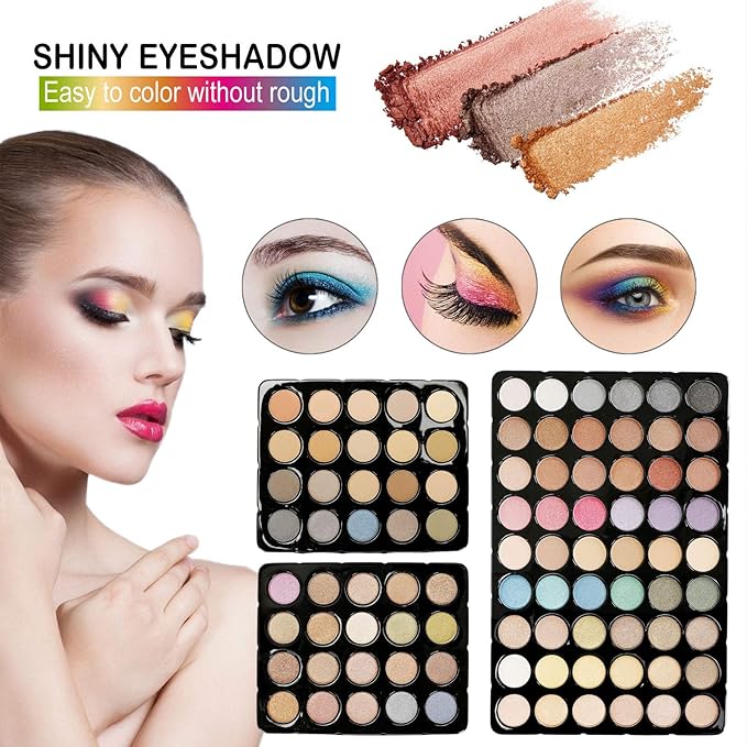 All-in-One Makeup Gift Set Carry All Makeup Kit for Women Full Kit With Aluminum Case Lipgloss Lipstick Concealer Blush Foundation Face Powder Eyeshadow Palette Cosmetic Palette #3