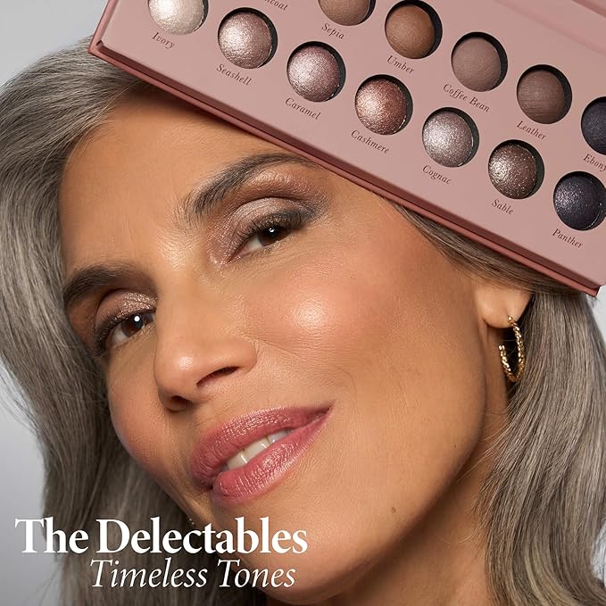 LAURA GELLER NEW YORK The Delectables Timeless Tones Baked Eyeshadow Palette | 14 Pigmented Eyeshadows Blendable Everyday Look