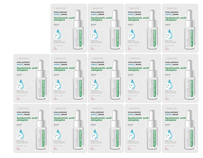 Hyaluronic Aqua Plus Essence Full Face Facial Sheet Mask 14 Sheets - 2 WEEKS SET (HYALURONIC ACID - 14 pack)