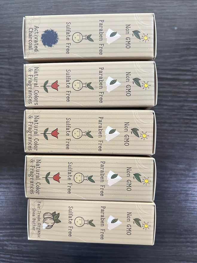 Organic Charcoal Variety Bar Soap - Gentle Cleansing for Sensitive Skin, Herbal and Mint - 5 Pack