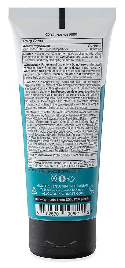 All Good Sunscreen - Sport Mineral Sunscreen Lotion, Reef Friendly, SPF 30+ for Face & Body, Water & Sweat Resistant, 2-pack (3 oz)