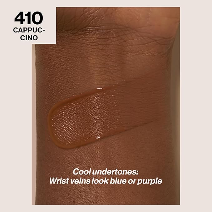 Revlon Liquid Foundation, ColorStay Face Makeup for Combination & Oily Skin, SPF 15, Medium-Full Coverage with Matte Finish, Cappuccino (410), 1.0 Oz