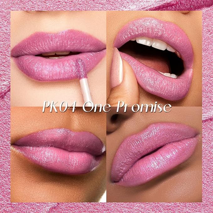 FOCALLURE Metallic Liquid Lipstick,Non Stick Cup Lip Gloss,High Impact Lip Color with Transfer-proof Wear,Long Lasting & Waterproof Lipstick Makeup for Women,One Promise